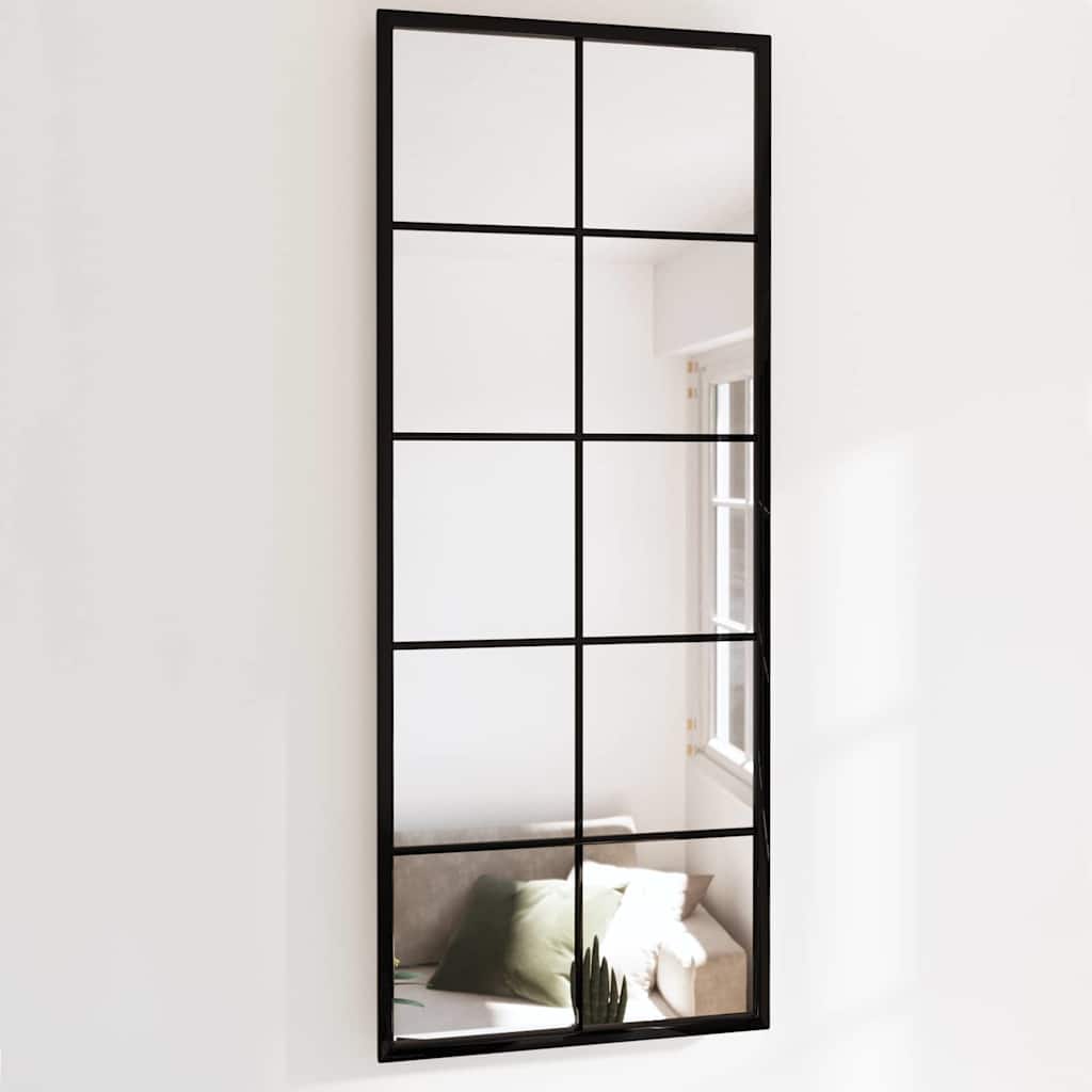 vidaXL Wandspiegel Schwarz 100x40 cm Metall schwarz