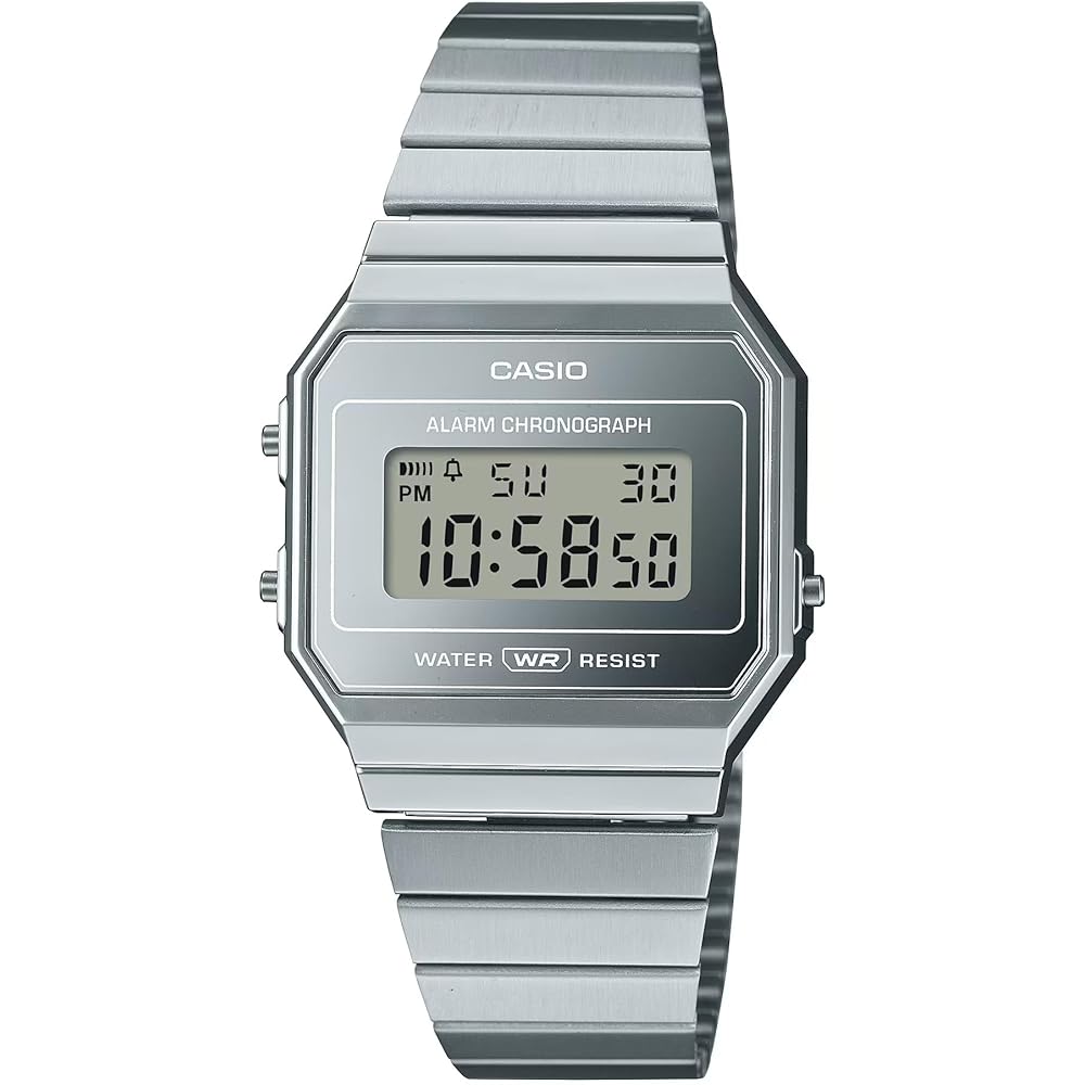 Casio A700WEV-7A Digital Watch Silver Stainless Steel Water Resistant