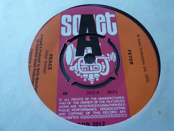 

7inch Record PETER HALLETT - Peace / Values SON2012 Sonet 1970 UK Rock Used