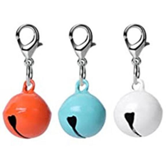 Pet Bells Vibrant Color Smooth Surface Lobster Clasp Design High Durability Easy-wearing Dress Up Metal Pet Cat Dog Collar Accessories Jingle