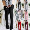 Fashion Women Thigh High Socks Extra Long Woolen Knit Warm Thick Tall Long Boots Stockings Leg Warmers for Girls Winter Pile Thick Socks