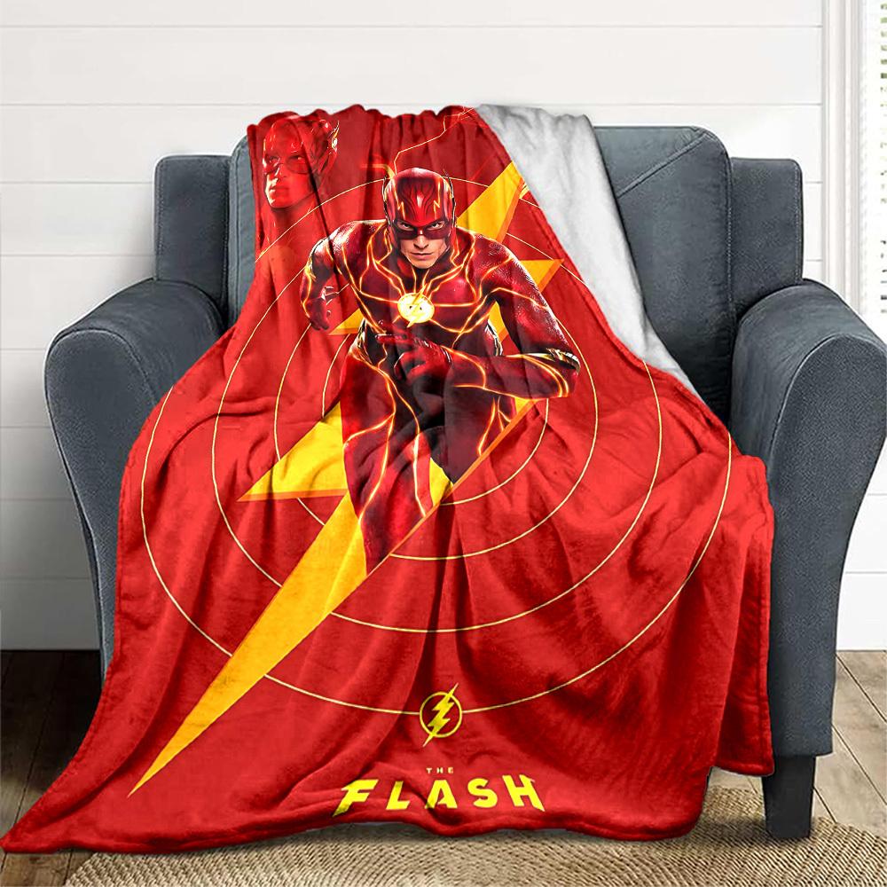 1pc Flash superhero Blanket Lightweight Flannel Throw For Sofa, Bed, Travel, Livingroom, Office, Couch, Chair, And Bed
