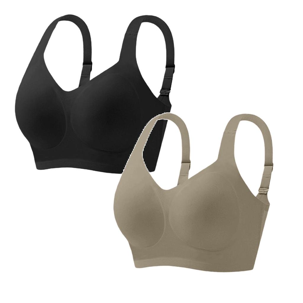 Jelly Bras For Women Soft Wireless Push Up Bra Full Supportive Older Lift Back Coverage Two Piece Set