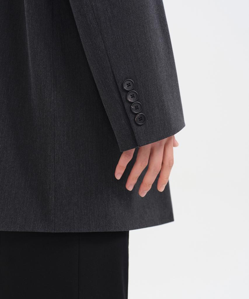 Musinsa Standard Overshoulder Long Blazer [Charcoal Gray]