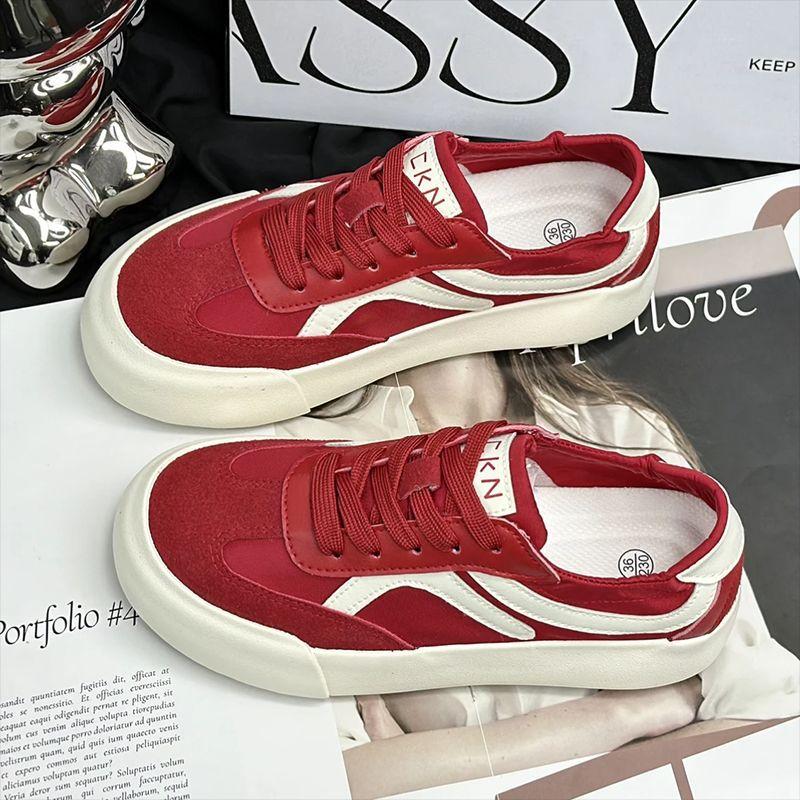 

6 retro multi-color women s spring new design sense versatile casual sports white shoes 35