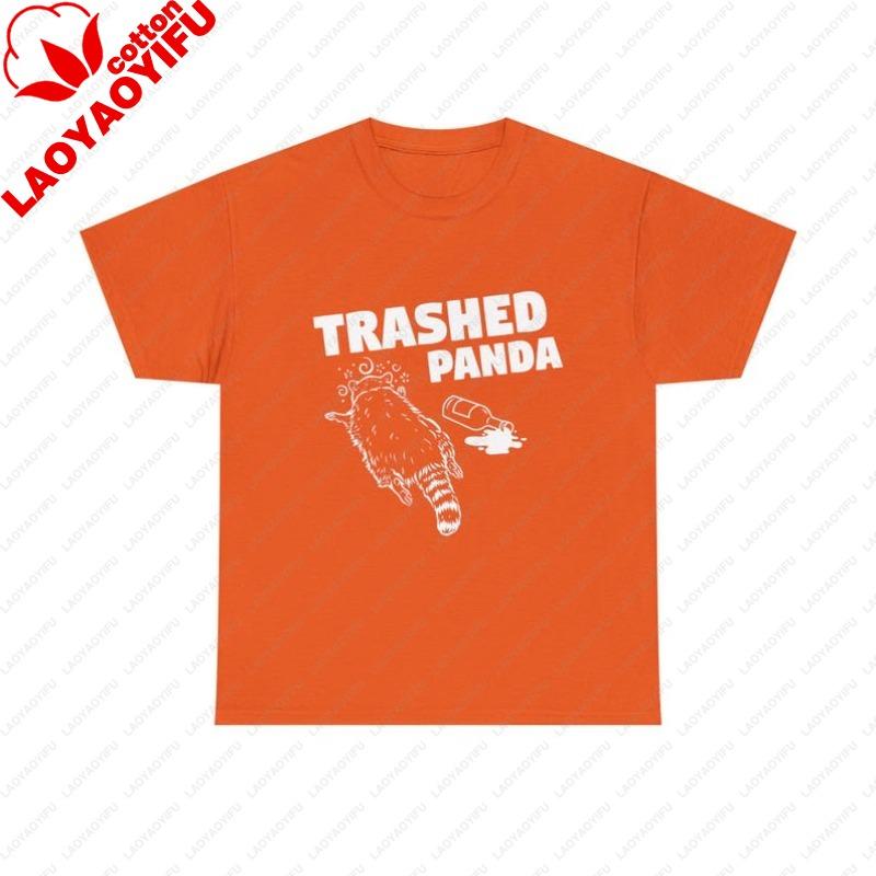 Funny Trashed Panda Racoon Gets Drunk Trashed Panda TShirt Drunken Raccoon Style Graphic Tee Women Clothing Graphic T Shirts S