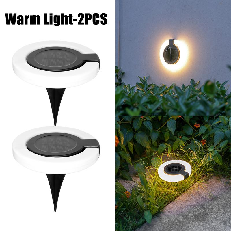Solar Lights Outdoors Lamp 360° LED Floor Lights IP65 Waterproof with On/Off for Garden Yard Backyard Driveway Patio Lawn