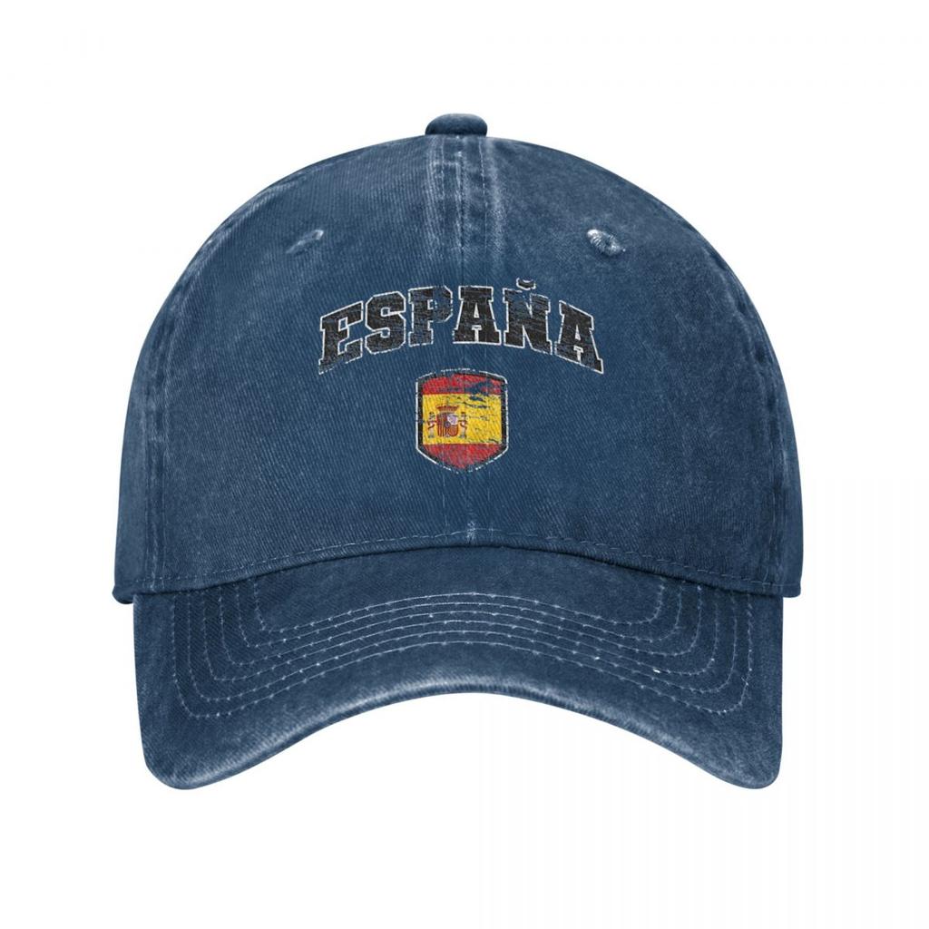 Espana Spain With Spanish Flag Men Women Baseball Caps Shield Textured Distressed Washed Hats Cap Vintage Snapback Hat
