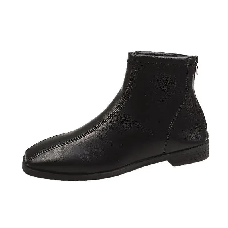 Elegant With Low Heels Ankle Boots for Women New In Autumn Booties Rock Pu Goth Designer Luxury Winter 2024 39 Woman Short Shoes