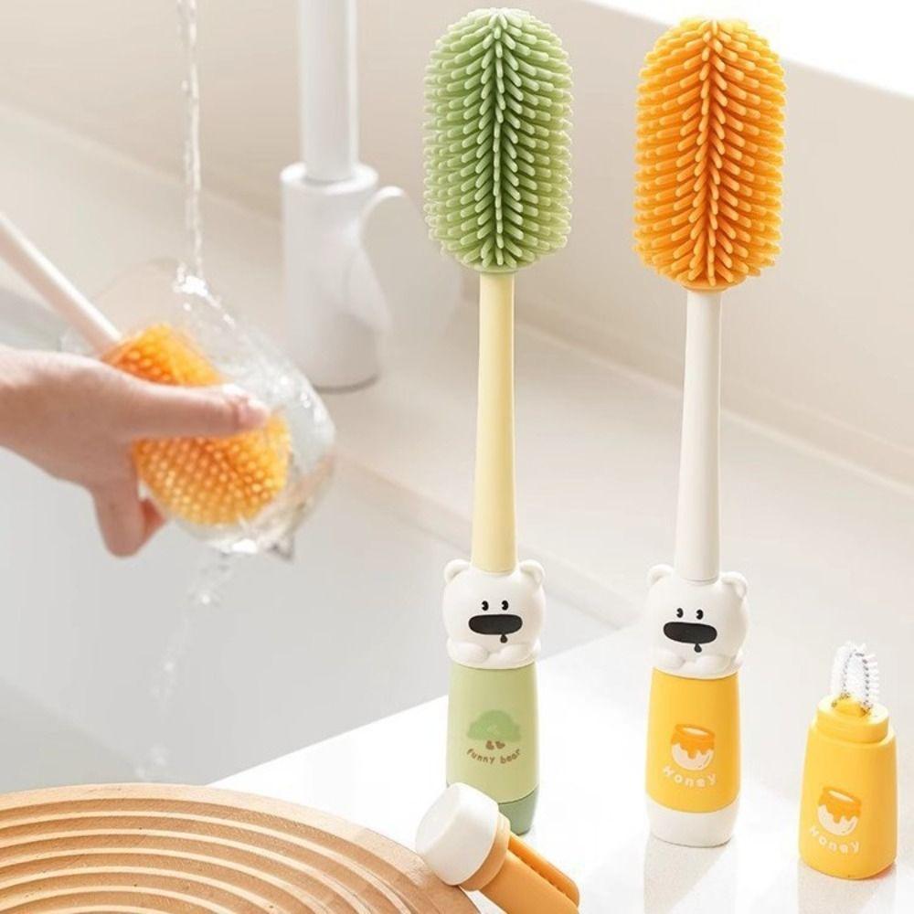 4in1 Bottle Cleaning Brush Set Long Handle 360 Degrees Glass Cup Washing Brush Multifunctional Straw Washing Cleaner Care