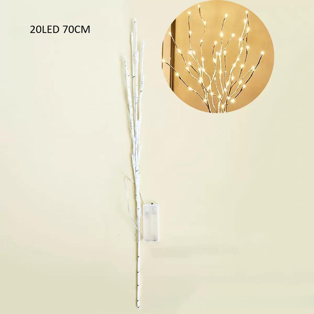 HOMZY 1 peça Luzes de Galho de Bétula Branca a Pilhas 20 LEDs Luzes de Fada Ramos de Salgueiro para Decoração Interna Externa de Casa Quarto