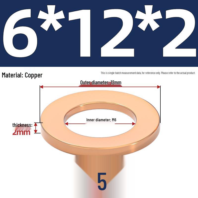 National Standard Red Copper Gasket Seal Ring and Flat Washer M3-M60mm for Marine Instruments