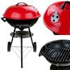 Runder Kohle-Gartengrill mit Deckel und Aschenbecher, tragbar