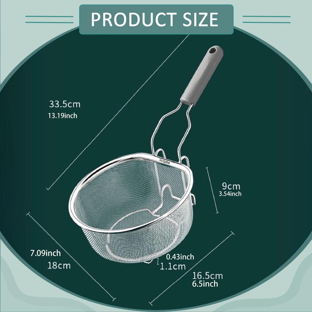 Deep Fryer Basket Stainless Steel Frying Basket With Anti Slip Handle Cooking Tool For Home Kitchen Restaurant Barbecue Bbq