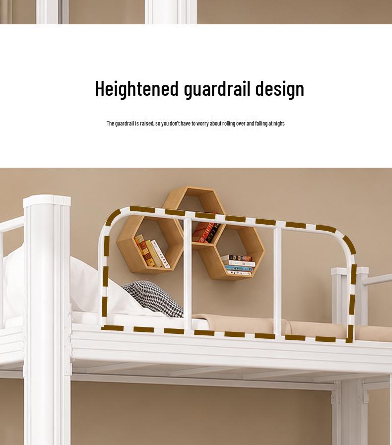 Double Layer Iron Bunk Bed for Student or Employee Dormitory
