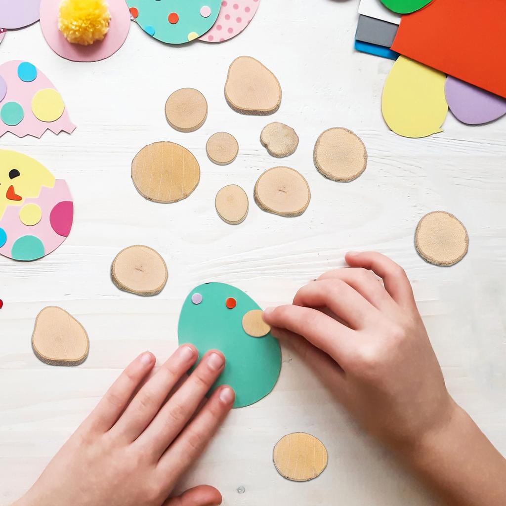 100pcs Natural Wood Slices 1.5-3Cm Round Wood Discs Unfinished Diy Craft Material For Wedding Decor Wall Art Christmas Project