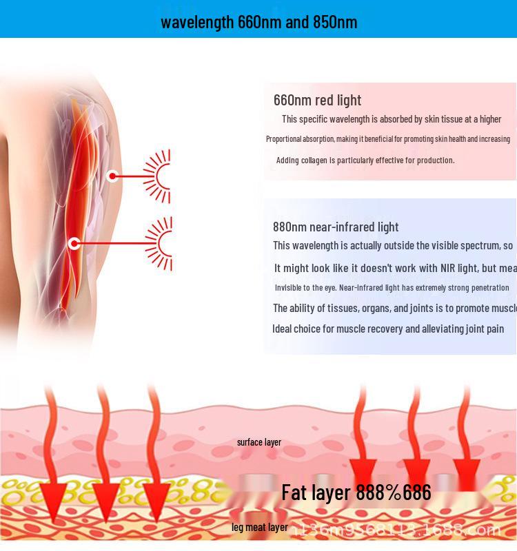 60-Bead Red Light Therapy Belt: Waist, Knee, Leg, Shoulder & Abdomen Warmer