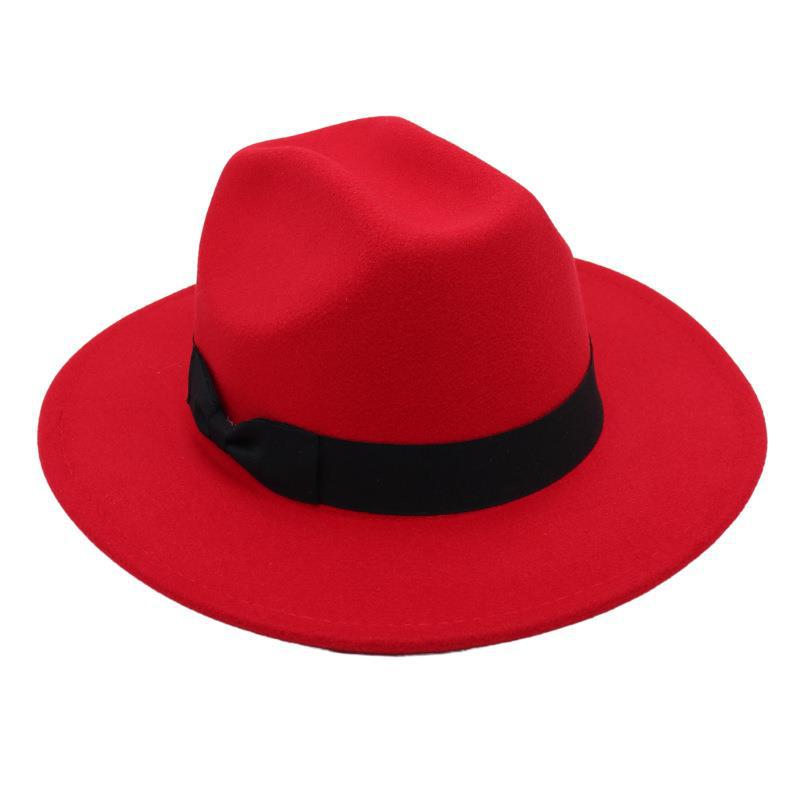 Top Hat Foreign Style Jazz Hat Men'S And Women'S Felt Hat Woolen Hat Temperament Sun Hat Ins Wind