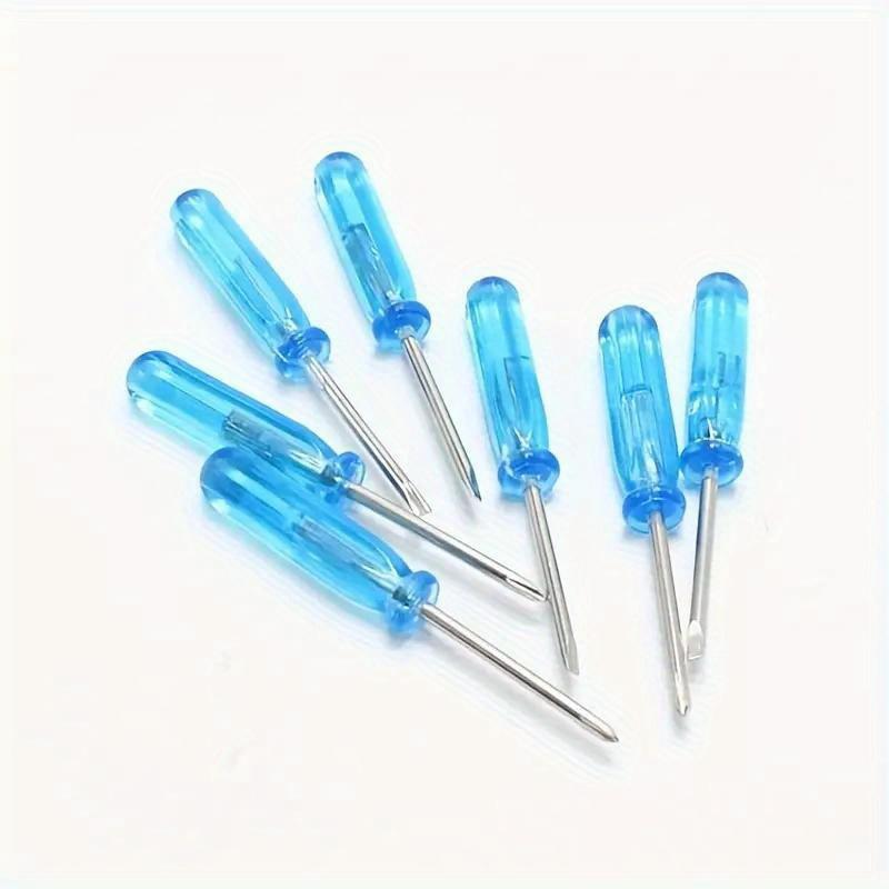 10PCS Transparent Handle Metal Screw Driver Kit Set Mini Small Portable Radish Head Needle Plate Screwdriver Repair Sewing Tools
