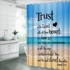 Inspirational Quote Shower Curtain Bible Verse Motivational Quote Bath Curtain Ink Paint Pink Teal Marble Abstract Bathtub Decor
