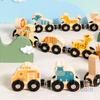 Montessori Magnetic Wooden Train Toys Early Educational Cognition Animal Toy Sorting Learning Teaching Car Cartoon Set For Kids