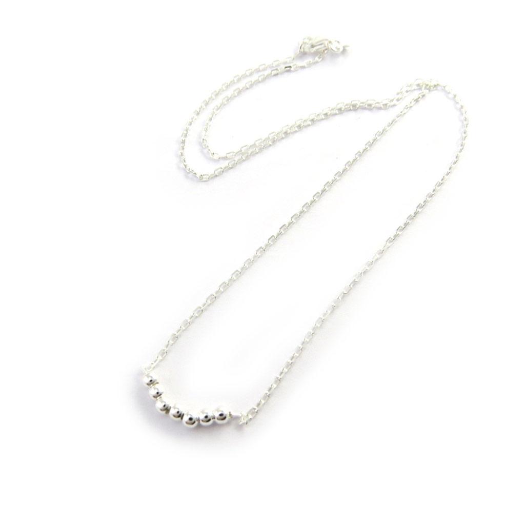 Les Trésors De Lily [M7281] - Silver 'Marbles' Silver Necklace - 18x3 Mm