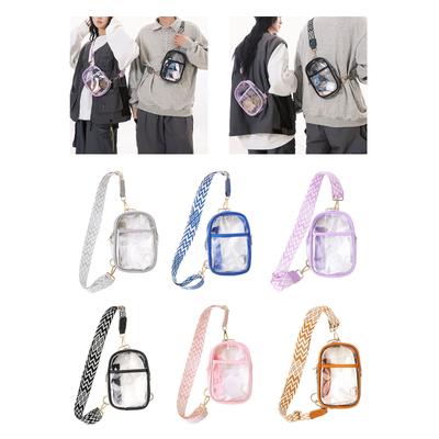 Bolsa Tiracolo Multifuncional para Mulher e Homem Pequena Bolsa Transversal Bolsa Transparente Aprovada para Estádio Bolsa de Peito Mochila Bolsas