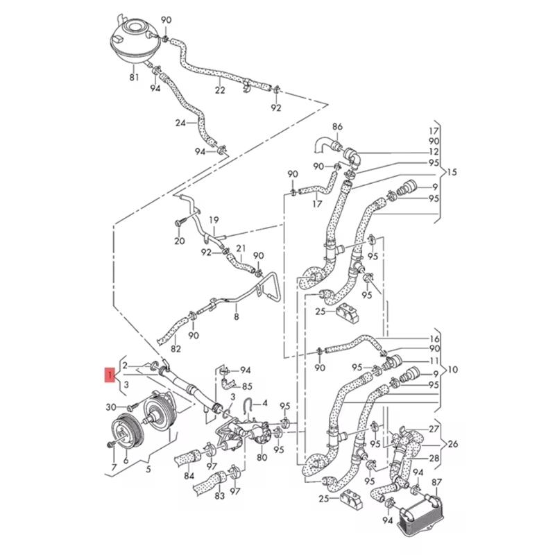 Professional Engine Cooling Water Hose Pipe for A1 Golf 03C121065F Optimally Temperature Regulation Enhances Efficiency