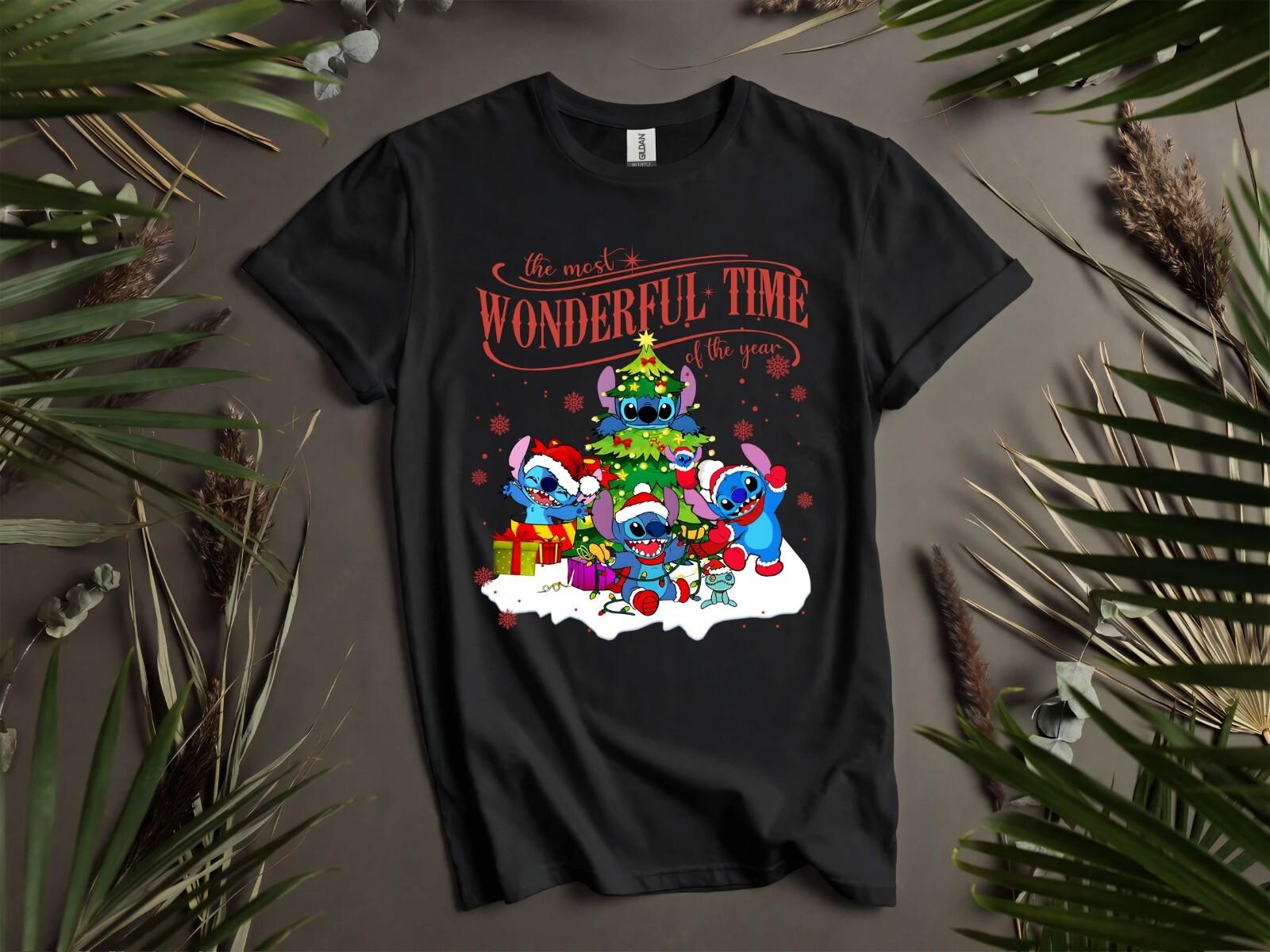 Wonderful Time Christmas Mood StitcT-Shirt Mens Womens Tees Top T Shirt Mens Womens Tees Top Men Women Unisex Tshirt K1017 S