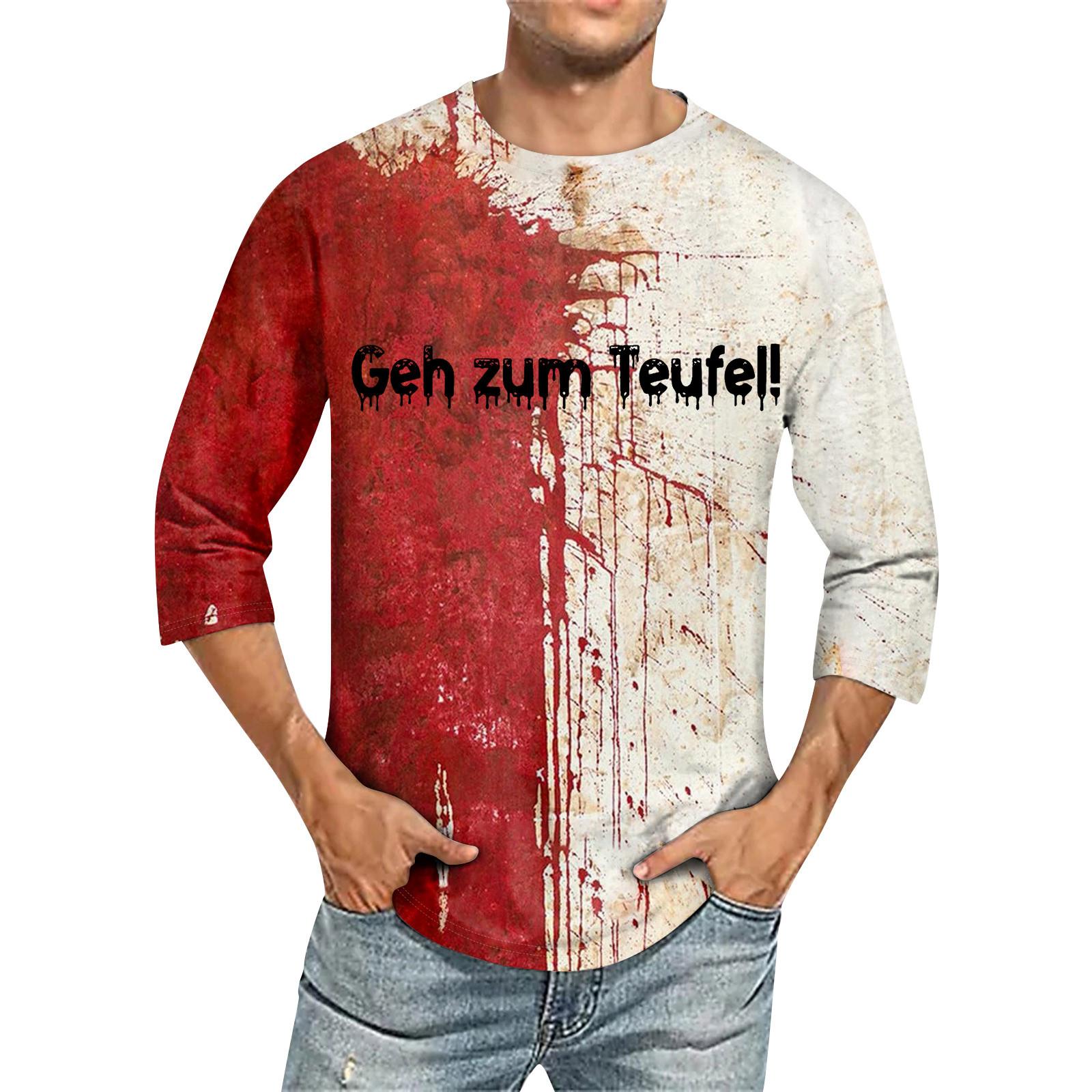 

Мужская повседневная модная футболка с круглым вырезом и рукавом три четверти XL