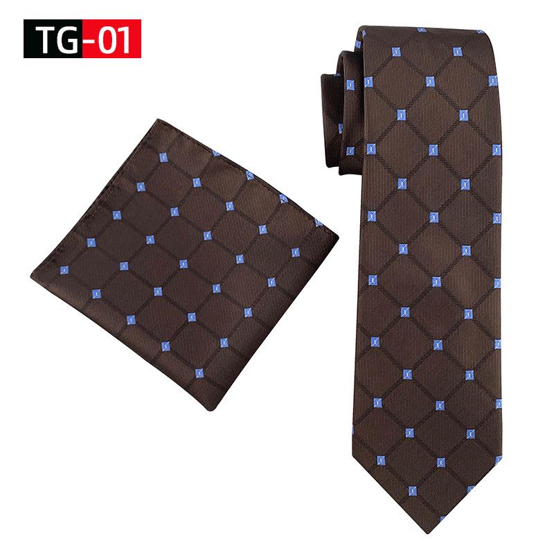 2025 New Elegant British Plaid Men's Tie and Pocket Square Set