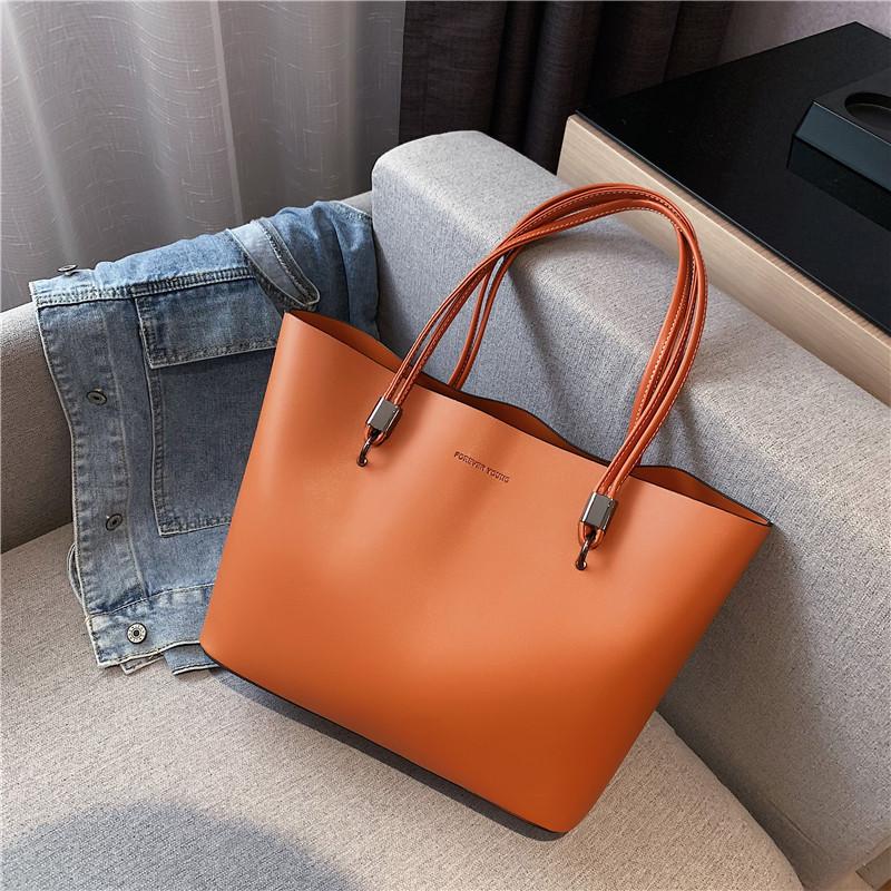 Ladies' Large-capacity Handbag Fashiable High-quality PU Handbag Niche Commuter Tote Bag Minimalist Style Classic Shoulder Bag