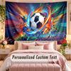 Soccer (63) Theme Wall Tapestry Customized With Name Text Personalized Hanging Tapestry For Bedroom Living Room Decor