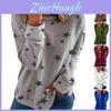 Tunica Casual da Donna Girocollo Manica Lunga con Stampa a Stelle Top Maglietta Camicetta Per Comfort e Stile Quotidiano