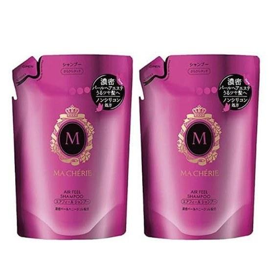 2 pieces Mashery Air Feel Shampoo EX refill 380ml + 1 disposable glove set