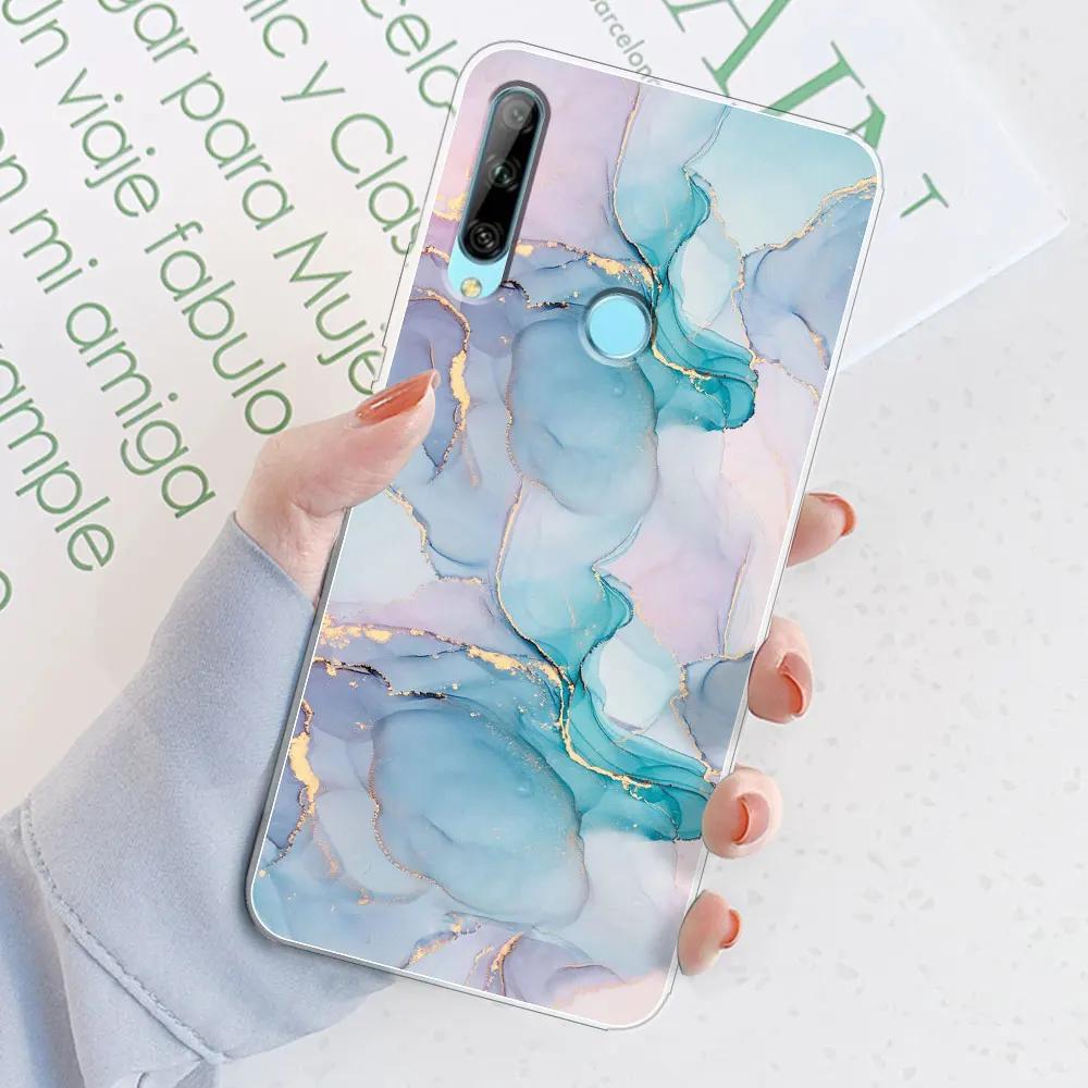 For Huawei Honor 9X Case Honor 9X STK-LX1 6.59" Watercolor Marble Transparent Cases For Honor9X Cover Honor 9 X Silicone Bumper