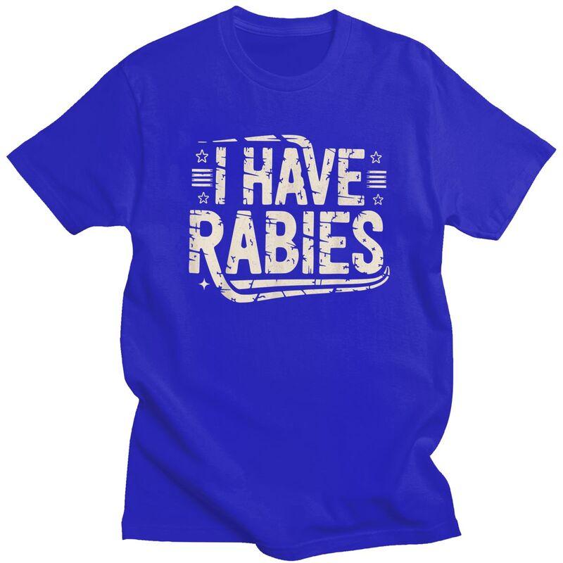 Funny Retro Vintage I Have Rabies Tshirt Unisex Short Sleeve Sarcastic Saying Tee Shirt Loose Oversized Pure Cotton Tee Tops