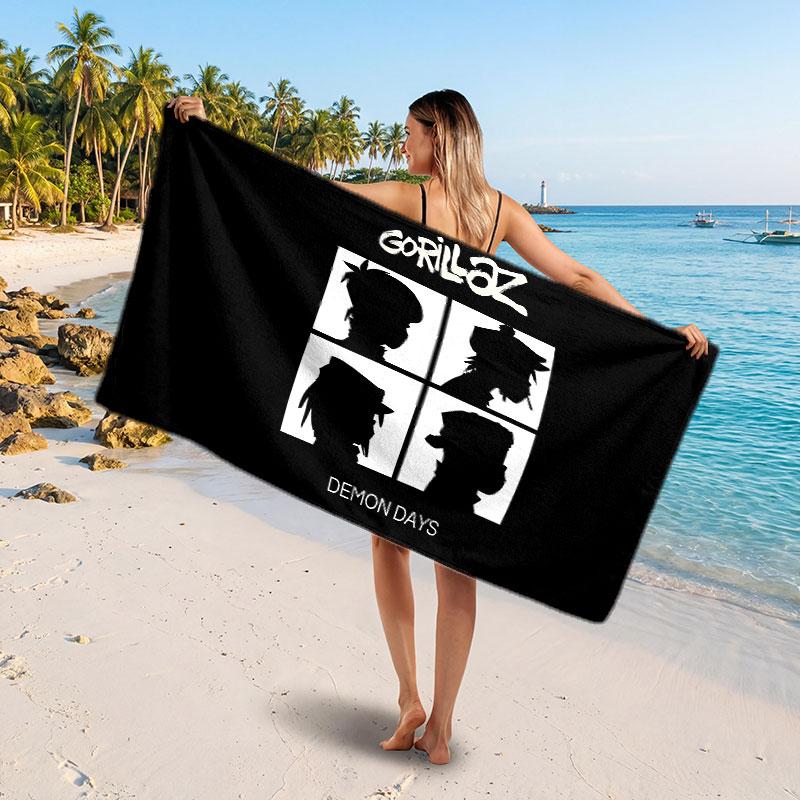 Large Beach TowelGorillaz Soft Absorbent Towel Beach Bath Home Use