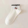 Women's Spring and Summer New Solid Color Striped Cherry Lace Low Top Socks