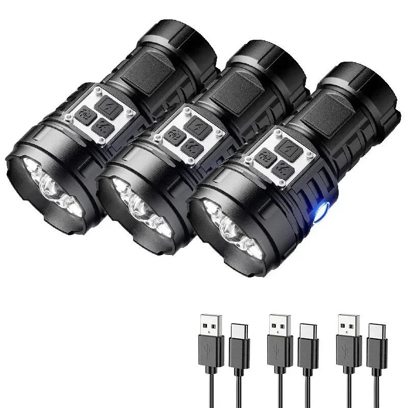 Strong Light Mini LED Flashlight Multifunctional Work Light with Magnetic&Cap Clip Portable Rechargeable Outdoor Emergency Lamp