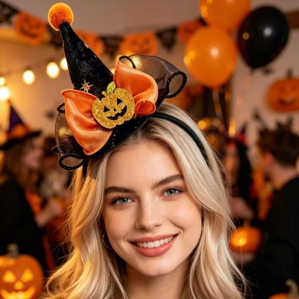 Decorative Style Halloween Cartoon Hairband Fabric Pumpkin Headband Halloween Party