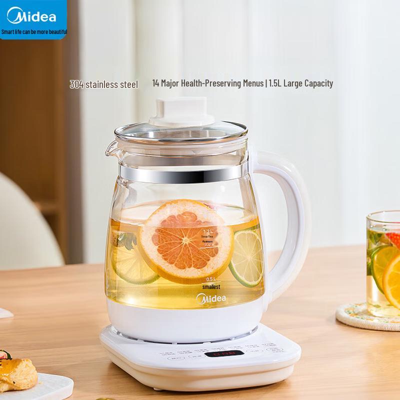 Midea 1.5L Smart Glass Wellness & Tea Kettle CN plug (adapter included)