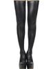 European-American Faux Leather Stockings with Metal and Lace Details