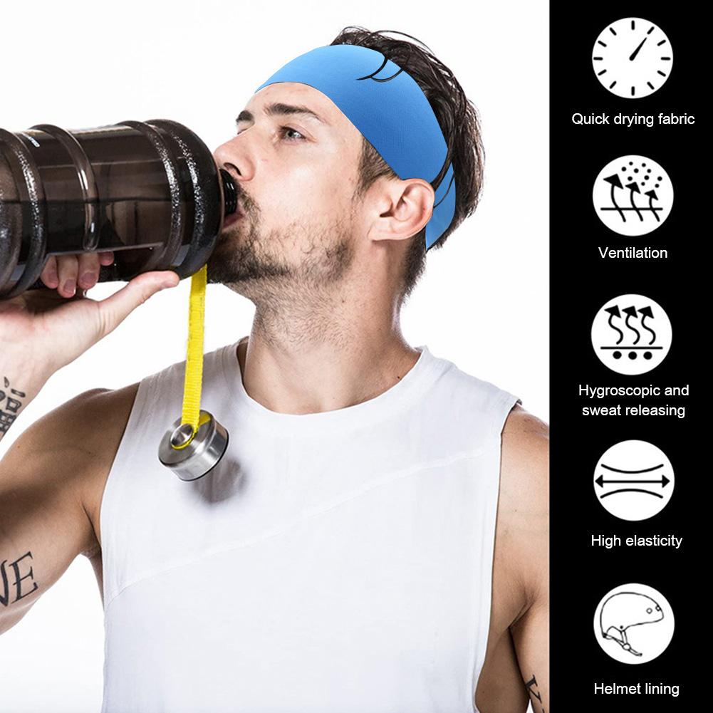 10-1pcs Elastic Headband Quick Dry Sweat Absorption Headdress Anti-slip Running Head Band Breathable for Yoga Running Biking