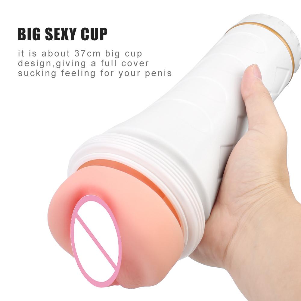 Real Pussy Artifical Vagina Sexy Light Shape Big Male Masturbation Cup Penis Pump Sex Toys For Men Adult Products