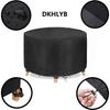 Housse ronde imperméable pour table de jardin 280 x 110 cm - tissu Oxford 210D, cordon de serrage, noire