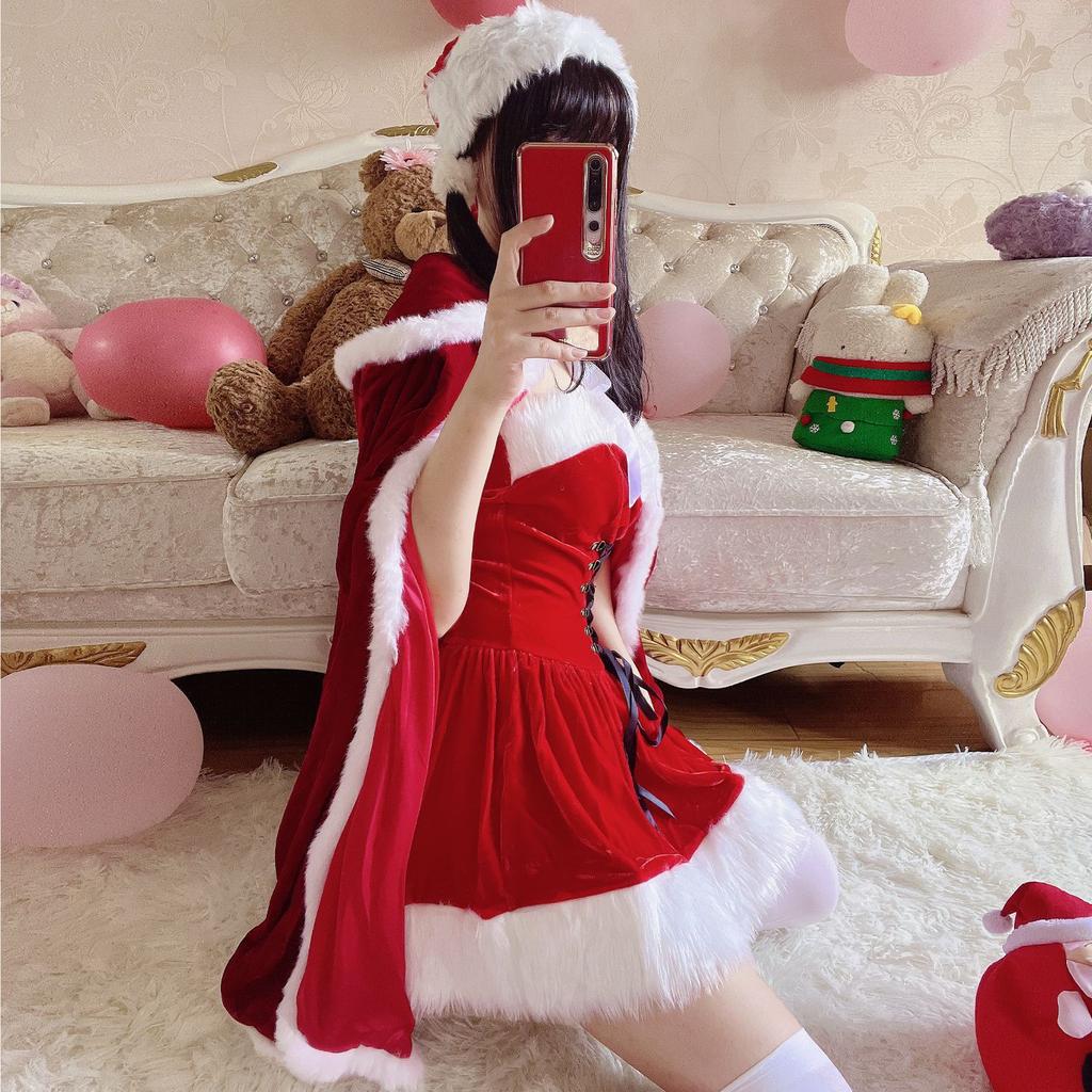 New Christmas Clothing Adult Women's Dress Set Sexy Christmas Robe Clothing Party Stage Performance Clothing