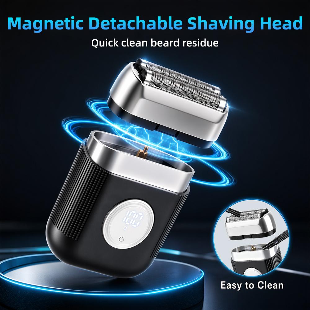Electric Shaver for Men Floating Blades Portable Mini Electric Razor Waterproof Beard Trimmer Face & Beard Wet/Dry Shaver