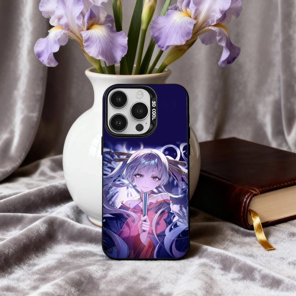 P-Princess K-Kaguya-A Cute Phone Case For iPhone17,16,15,14,13,12,11 Plus,Pro Max Black Candy Silver Plated Cover