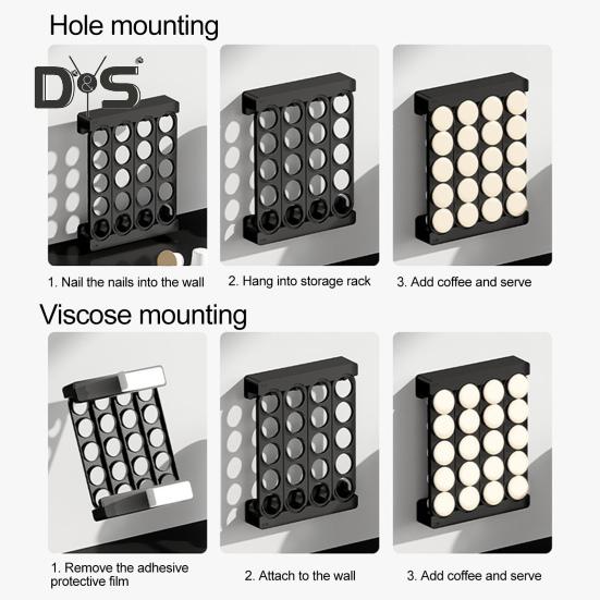 20-Slot Coffee Pods Holder Large Capacity Storage Rack for K Cups BPA-Free Coffee Capsule Display Cabinet for Countertop Drawer